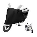 Euro Care Scooty Cover Compatible with Chetak, Heatproof, Mirror Pocket, Dustproof, Belt &amp; Buckle, Chetak Scooty Cover - 1 Unit, Black-White