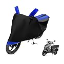 Euro Care Scooty Cover Compatible with Dio, Heatproof, Mirror Pocket, Dustproof, Belt &amp; Buckle, Dio Scooty Cover - 1 Unit, Black-Blue