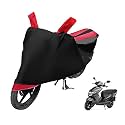 Euro Care Scooty Cover Compatible with Dio, Heatproof, Mirror Pocket, Dustproof, Belt &amp; Buckle, Dio Scooty Cover - 1 Unit, Black-Red
