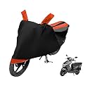 Euro Care Scooty Cover Compatible with Dio, Heatproof, Mirror Pocket, Dustproof, Belt &amp; Buckle, Dio Scooty Cover - 1 Unit, Black-Orange