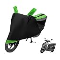 Euro Care Scooty Cover Compatible with Dio, Heatproof, Mirror Pocket, Dustproof, Belt &amp; Buckle, Dio Scooty Cover - 1 Unit, Black-Green