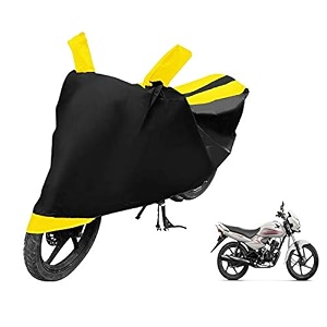 euro care bike cover compatible with dream neo heatproof mirror pocket dustproof belt amp buckle dream neo bike cover - 1 unit black-yellow