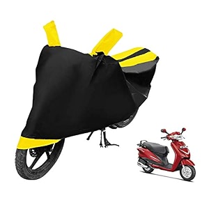 euro care scooty cover compatible with hero duet heatproof mirror pocket dustproof belt amp buckle duet scooty cover - 1 unit black-yellow