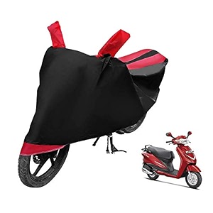 euro care scooty cover compatible with hero duet heatproof mirror pocket dustproof belt amp buckle duet scooty cover - 1 unit black-red