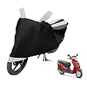 Euro Care Scooty Cover Compatible with Hero Duet, Heatproof, Mirror Pocket, Dustproof, Belt &amp; Buckle, Duet Scooty Cover - 1 Unit, Black-White
