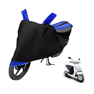 euro care scooty cover compatible with duro 125 heatproof mirror pocket dustproof belt amp buckle duro scooty cover - 1 unit black-blue