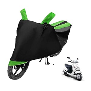 euro care scooty cover compatible with duro 125 heatproof mirror pocket dustproof belt amp buckle duro scooty cover - 1 unit black-green