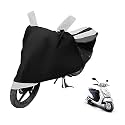 Euro Care Scooty Cover Compatible with Duro 125, Heatproof, Mirror Pocket, Dustproof, Belt &amp; Buckle, Duro Scooty Cover - 1 Unit, Black-White