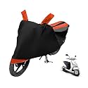 Euro Care Scooty Cover Compatible with Duro 125, Heatproof, Mirror Pocket, Dustproof, Belt &amp; Buckle, Duro Scooty Cover - 1 Unit, Black-Orange