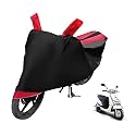 Euro Care Scooty Cover Compatible with Duro 125, Heatproof, Mirror Pocket, Dustproof, Belt &amp; Buckle, Duro Scooty Cover - 1 Unit, Black-Red