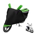Euro Care Scooty Cover Compatible with Duro 125, Heatproof, Mirror Pocket, Dustproof, Belt &amp; Buckle, Duro Scooty Cover - 1 Unit, Black-Green