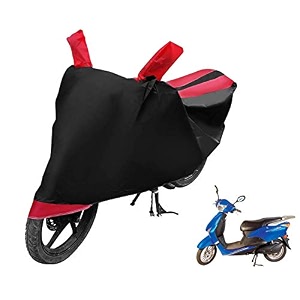 euro care scooty cover compatible with e scoot heatproof mirror pocket dustproof belt amp buckle e scoot scooty cover - 1 unit black-red