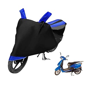 euro care scooty cover compatible with e scoot heatproof mirror pocket dustproof belt amp buckle e scoot scooty cover - 1 unit black-blue