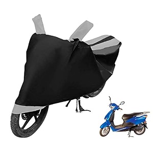 euro care scooty cover compatible with e scoot heatproof mirror pocket dustproof belt amp buckle e scoot scooty cover - 1 unit black-silver