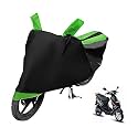 Euro Care Scooty Cover Compatible with E Scoot, Heatproof, Mirror Pocket, Dustproof, Belt &amp; Buckle, E Scoot Scooty Cover - 1 Unit, Black-Green