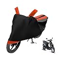 Euro Care Scooty Cover Compatible with E Scoot, Heatproof, Mirror Pocket, Dustproof, Belt &amp; Buckle, E Scoot Scooty Cover - 1 Unit, Black-Orange