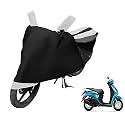 Euro Care Scooty Cover Compatible with Fascino, Heatproof, Mirror Pocket, Dustproof, Belt &amp; Buckle, Fascino Scooty Cover - 1 Unit, Black-White