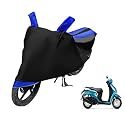 Euro Care Scooty Cover Compatible with Fascino, Heatproof, Mirror Pocket, Dustproof, Belt &amp; Buckle, Fascino Scooty Cover - 1 Unit, Black-Blue