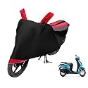 Euro Care Scooty Cover Compatible with Fascino, Heatproof, Mirror Pocket, Dustproof, Belt &amp; Buckle, Fascino Scooty Cover - 1 Unit, Black-Red