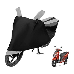 euro care scooty cover compatible with grazia heatproof mirror pocket dustproof belt amp buckle grazia scooty cover - 1 unit black-silver