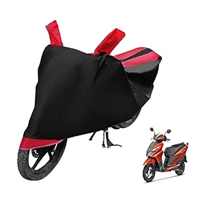 euro care scooty cover compatible with grazia heatproof mirror pocket dustproof belt amp buckle grazia scooty cover - 1 unit black-red