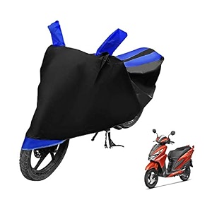 euro care scooty cover compatible with grazia heatproof mirror pocket dustproof belt amp buckle grazia scooty cover - 1 unit black-blue