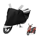 Euro Care Scooty Cover Compatible with Grazia, Heatproof, Mirror Pocket, Dustproof, Belt &amp; Buckle, Grazia Scooty Cover - 1 Unit, Black-White