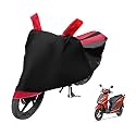 Euro Care Scooty Cover Compatible with Grazia, Heatproof, Mirror Pocket, Dustproof, Belt &amp; Buckle, Grazia Scooty Cover - 1 Unit, Black-Red