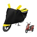 Euro Care Scooty Cover Compatible with Grazia, Heatproof, Mirror Pocket, Dustproof, Belt &amp; Buckle, Grazia Scooty Cover - 1 Unit, Black-Yellow