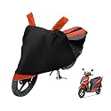Euro Care Scooty Cover Compatible with Grazia, Heatproof, Mirror Pocket, Dustproof, Belt &amp; Buckle, Grazia Scooty Cover - 1 Unit, Black-Orange