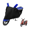 Euro Care Scooty Cover Compatible with Grazia, Heatproof, Mirror Pocket, Dustproof, Belt &amp; Buckle, Grazia Scooty Cover - 1 Unit, Black-Blue