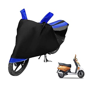 euro care scooty cover compatible with mahindra gusto heatproof mirror pocket dustproof belt amp buckle gusto scooty cover - 1 unit black-blue