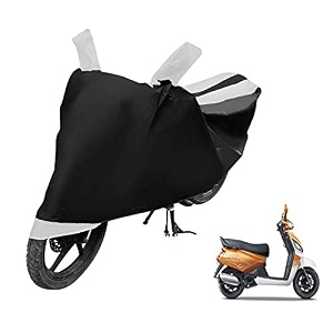 euro care scooty cover compatible with mahindra gusto heatproof mirror pocket dustproof belt amp buckle gusto scooty cover - 1 unit black-white