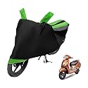 Euro Care Scooty Cover Compatible with Jupiter with Mirror Pocket,Dustproof, Windproof, Belt Buckle, Jupiter Scooty Cover- Black-Green - 1 Unit