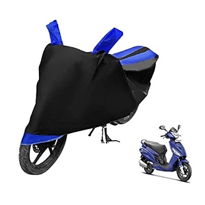 euro care scooty cover compatible with hero maestro heatproof mirror pocket dustproof belt amp buckle maestro scooty cover - 1 unit black-blue