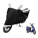 Euro Care Scooty Cover Compatible with Hero Maestro, Heatproof, Mirror Pocket, Dustproof, Belt &amp; Buckle, Maestro Scooty Cover - 1 Unit, Black-White