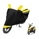 Euro Care Scooty Cover Compatible with NTORQ with Mirror Pocket,Dustproof, Windproof, Belt Buckle, NTORQ Scooty Cover- Black-Yellow - 1 Unit
