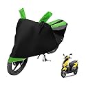 Euro Care Scooty Cover Compatible with NTORQ with Mirror Pocket,Dustproof, Windproof, Belt Buckle, NTORQ Scooty Cover- Black-Green - 1 Unit