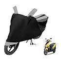 Euro Care Scooty Cover Compatible with NTORQ with Mirror Pocket,Dustproof, Windproof, Belt Buckle, NTORQ Scooty Cover- Black-Silver - 1 Unit