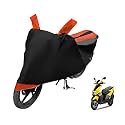 Euro Care Scooty Cover Compatible with NTORQ with Mirror Pocket,Dustproof, Windproof, Belt Buckle, NTORQ Scooty Cover- Black-Orange - 1 Unit