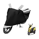 Euro Care Scooty Cover Compatible with NTORQ with Mirror Pocket,Dustproof, Windproof, Belt Buckle, NTORQ Scooty Cover- Black-White - 1 Unit
