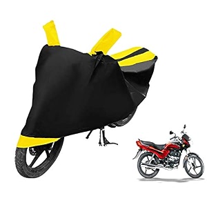 euro care bike cover compatible with passion plus heatproof mirror pocket dustproof belt amp buckle passion bike cover - 1 unit black-yellow