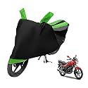 Euro Care Bike Cover Compatible with Passion Plus, Heatproof, Mirror Pocket, Dustproof, Belt &amp; Buckle, Passion Bike Cover - 1 Unit, Black-Green