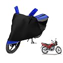 Euro Care Bike Cover Compatible with Passion Plus, Heatproof, Mirror Pocket, Dustproof, Belt &amp; Buckle, Passion Bike Cover - 1 Unit, Black-Blue