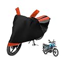 Euro Care Bike Cover Compatible with Passion Plus, Heatproof, Mirror Pocket, Dustproof, Belt &amp; Buckle, Passion Bike Cover - 1 Unit, Black-Orange