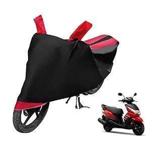 euro care scooty cover compatible with ray heatproof mirror pocket dustproof belt amp buckle ray scooty cover - 1 unit black-red