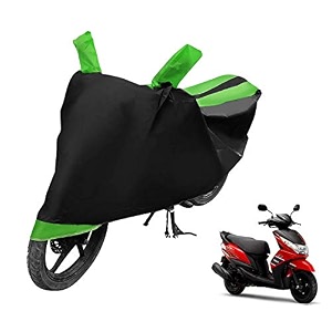 euro care scooty cover compatible with ray heatproof mirror pocket dustproof belt amp buckle ray scooty cover - 1 unit black-green