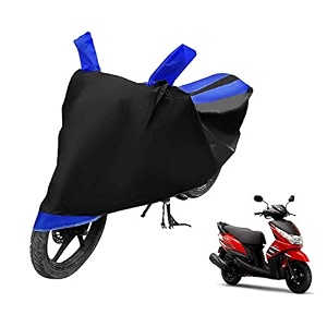 euro care scooty cover compatible with ray heatproof mirror pocket dustproof belt amp buckle ray scooty cover - 1 unit black-blue