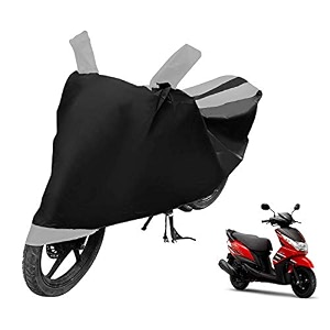 euro care scooty cover compatible with ray heatproof mirror pocket dustproof belt amp buckle ray scooty cover - 1 unit black-silver