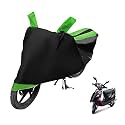 Euro Care Scooty Cover Compatible with Scooty Streak with Mirror Pocket,Dustproof, Windproof, Belt Buckle, Scooty Streak Scooty Cover- Black-Green - 1 Unit